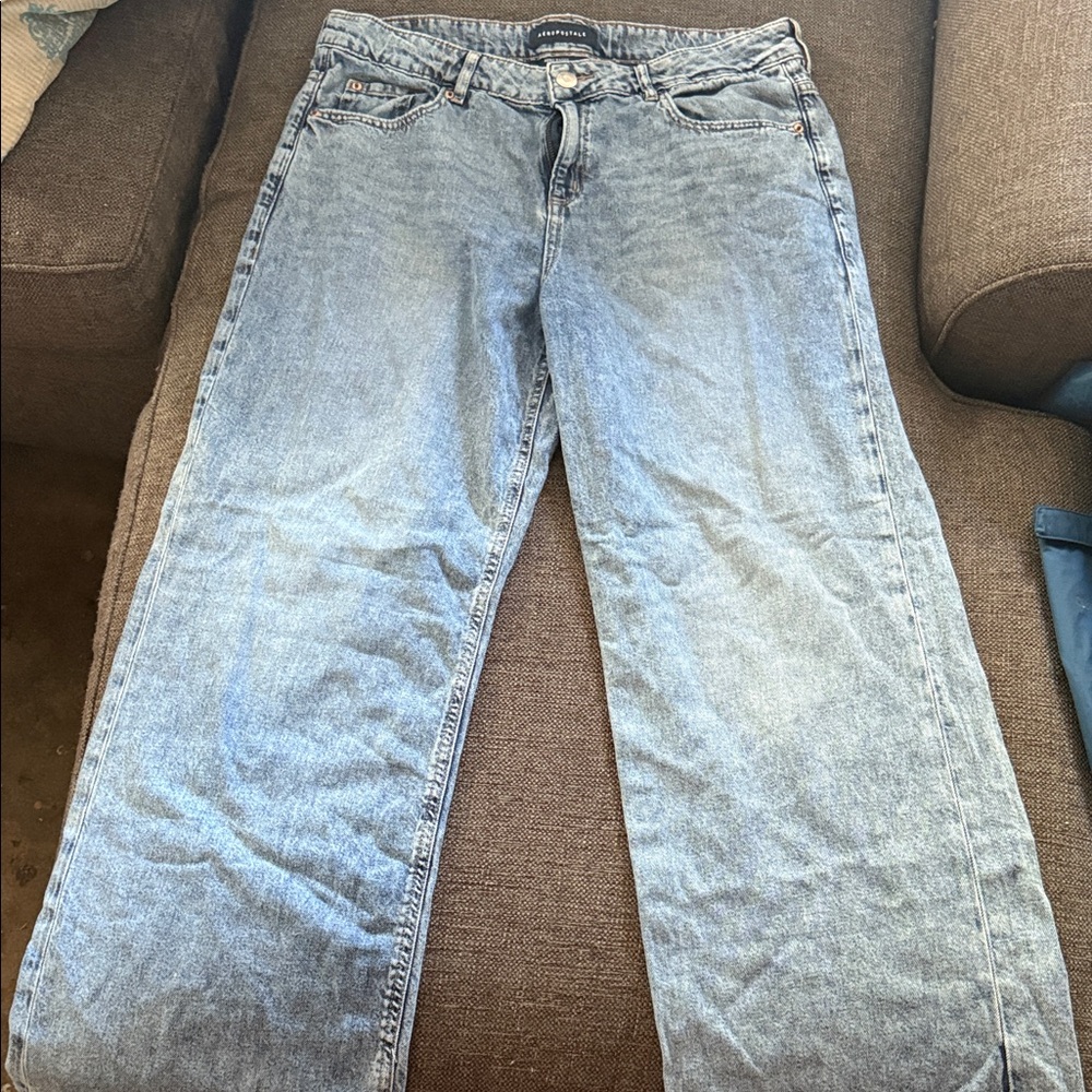 Aeropostale Blue Baggy Wide Leg Jeans